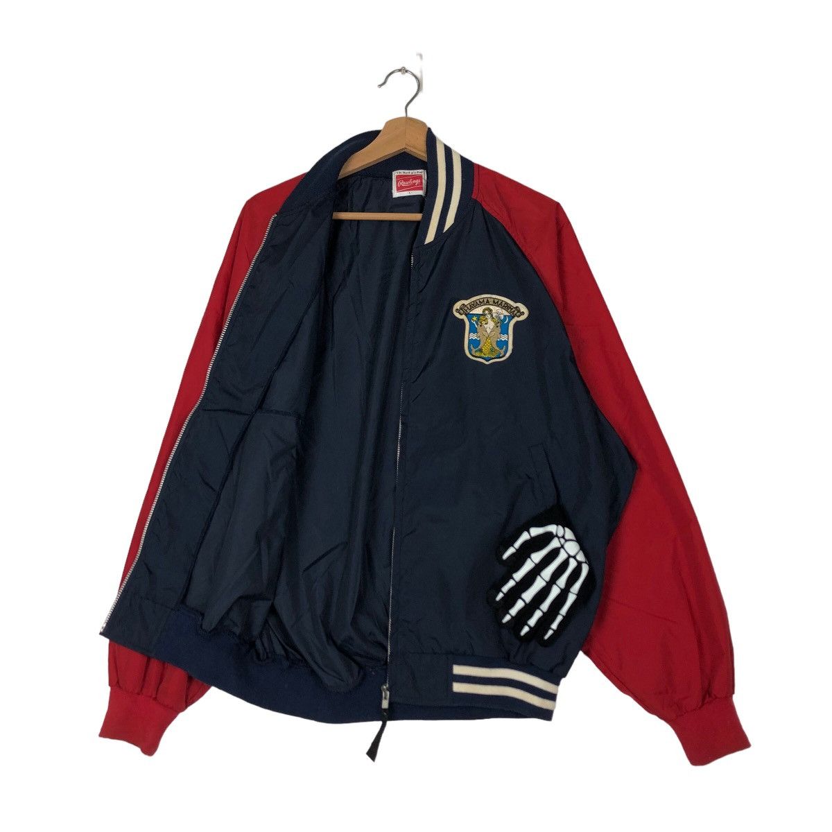 Japanese Brand VINTAGE BOMBER JACKET RAWLINGS USA BIG LOGO SPORTS Size US L / EU 52-54 / 3 - 8 Thumbnail