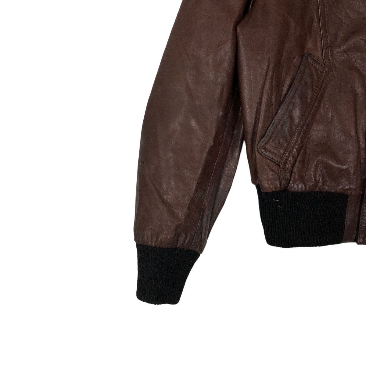 Japanese Brand VINTAGE BOMBER LEATHER JACKET WACKMAN INSPIRED ISSEY MIYAKE Size US M / EU 48-50 / 2 - 3 Thumbnail