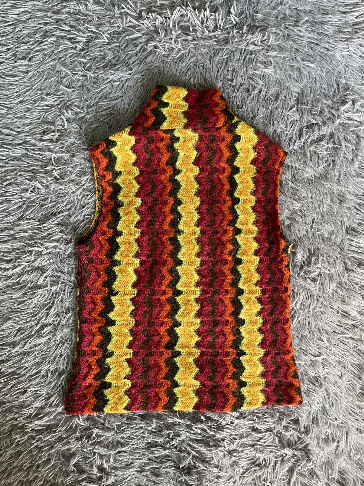 Miss sixty Y2K vintage fuzzy mohair multicolor tank top vest