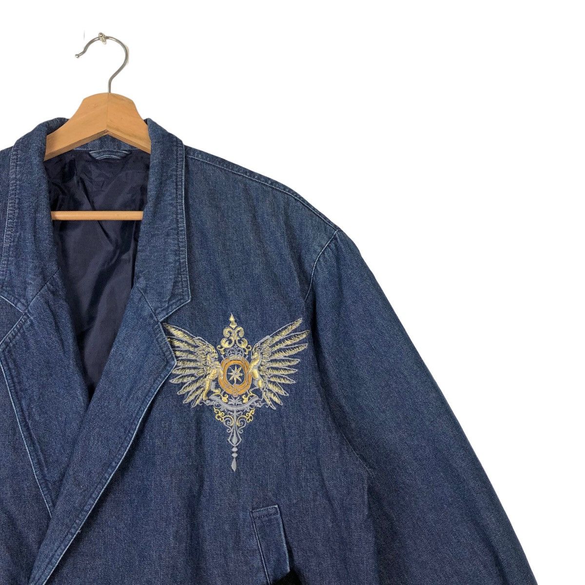 Japanese Brand VINTAGE BOMBER DENIM JACKET BIG LOGO KAPITALIST ISSEY MIYAKE Size US L / EU 52-54 / 3 - 5 Thumbnail