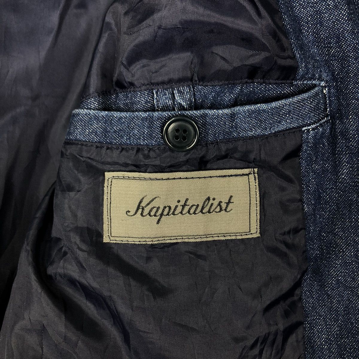 Japanese Brand VINTAGE BOMBER DENIM JACKET BIG LOGO KAPITALIST ISSEY MIYAKE Size US L / EU 52-54 / 3 - 12 Thumbnail