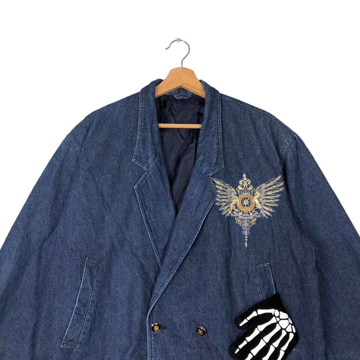 Japanese Brand VINTAGE BOMBER DENIM JACKET BIG LOGO KAPITALIST ISSEY MIYAKE Size US L / EU 52-54 / 3 - 2 Thumbnail