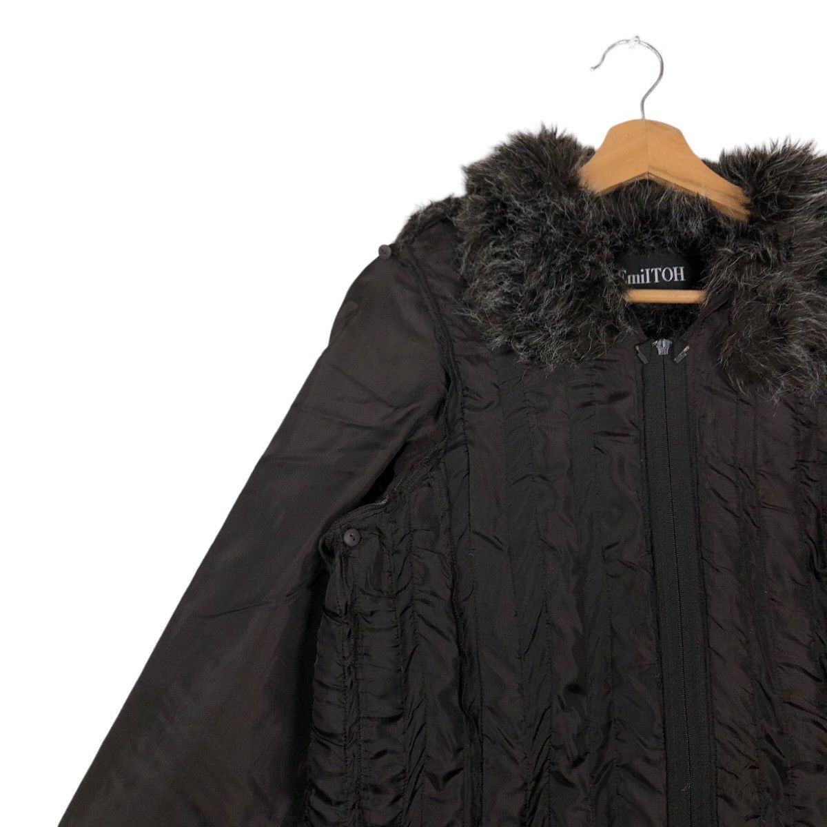 Designer VINTAGE EMILTOH JAPAN LONG JACKET MINK FUR LINING RARE Size M / US 6-8 / IT 42-44 - 6 Thumbnail