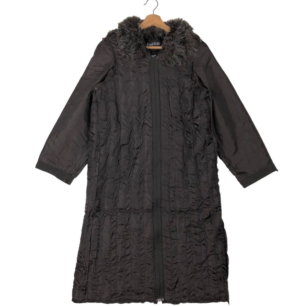 Designer VINTAGE EMILTOH JAPAN LONG JACKET MINK FUR LINING RARE Size M / US 6-8 / IT 42-44 - 1 Thumbnail