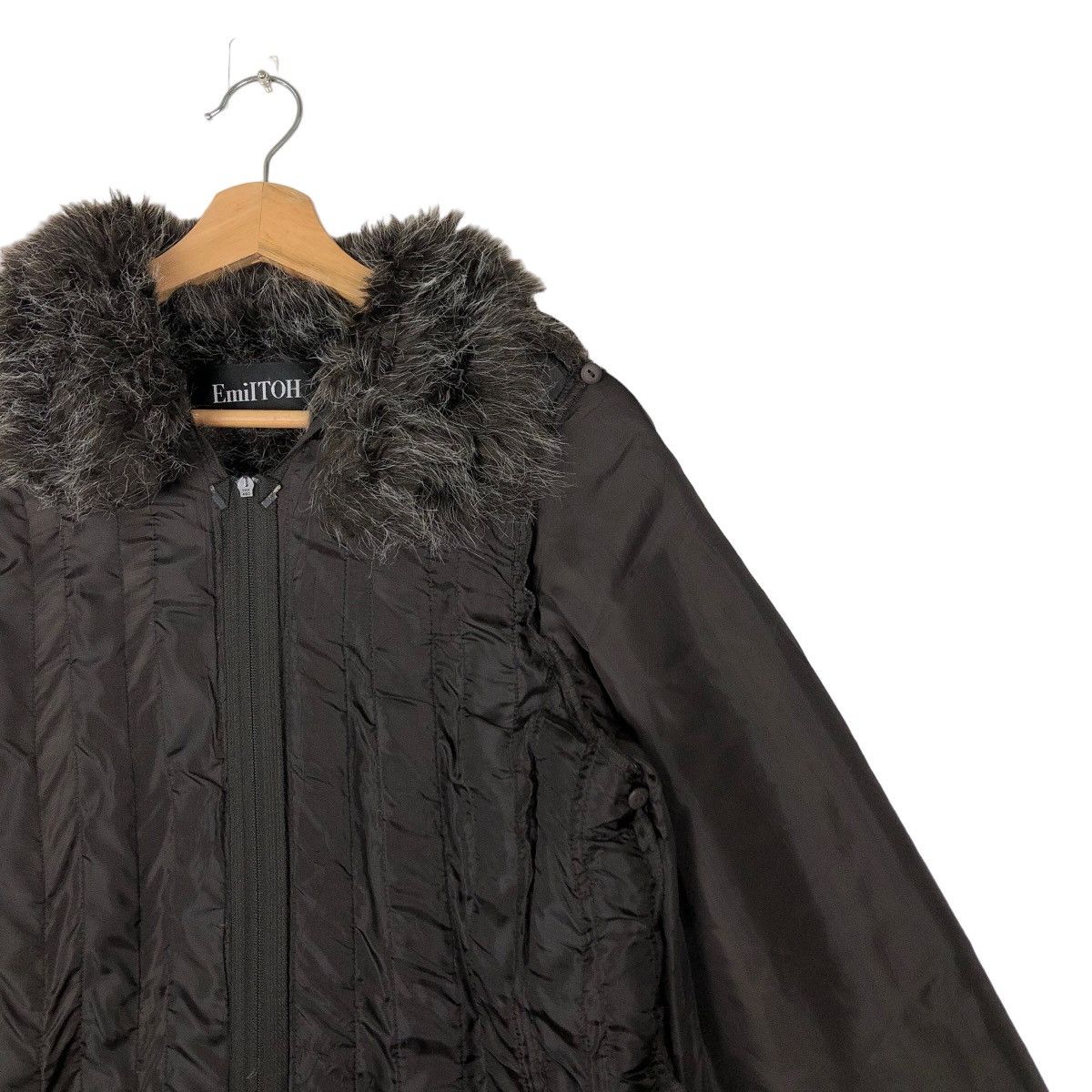 Designer VINTAGE EMILTOH JAPAN LONG JACKET MINK FUR LINING RARE Size M / US 6-8 / IT 42-44 - 5 Thumbnail