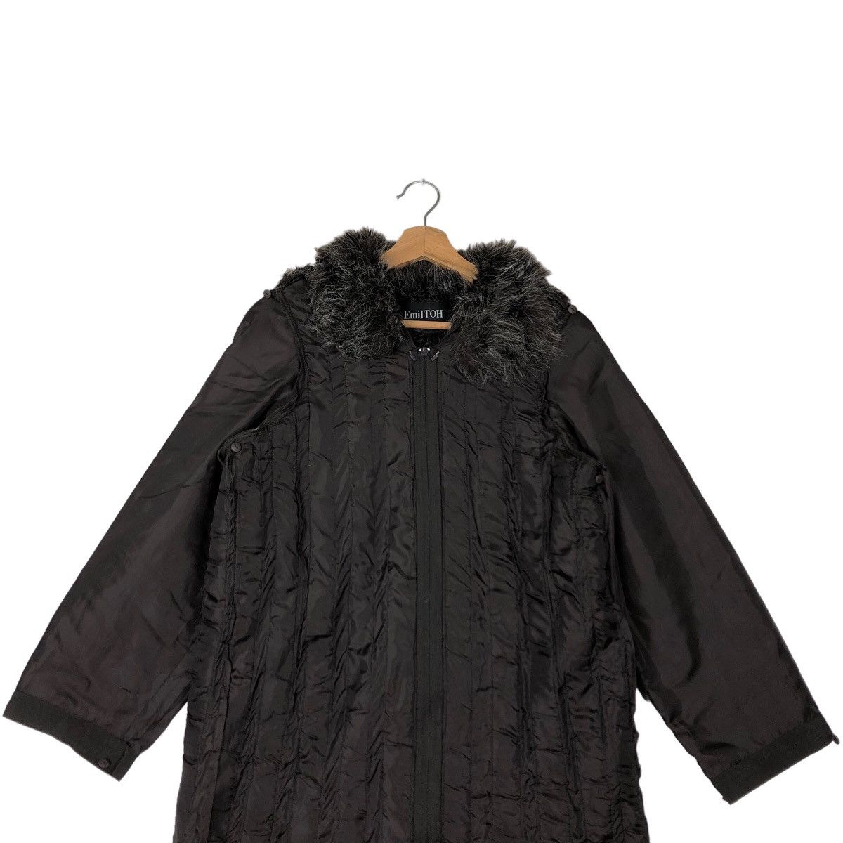 Designer VINTAGE EMILTOH JAPAN LONG JACKET MINK FUR LINING RARE Size M / US 6-8 / IT 42-44 - 2 Thumbnail