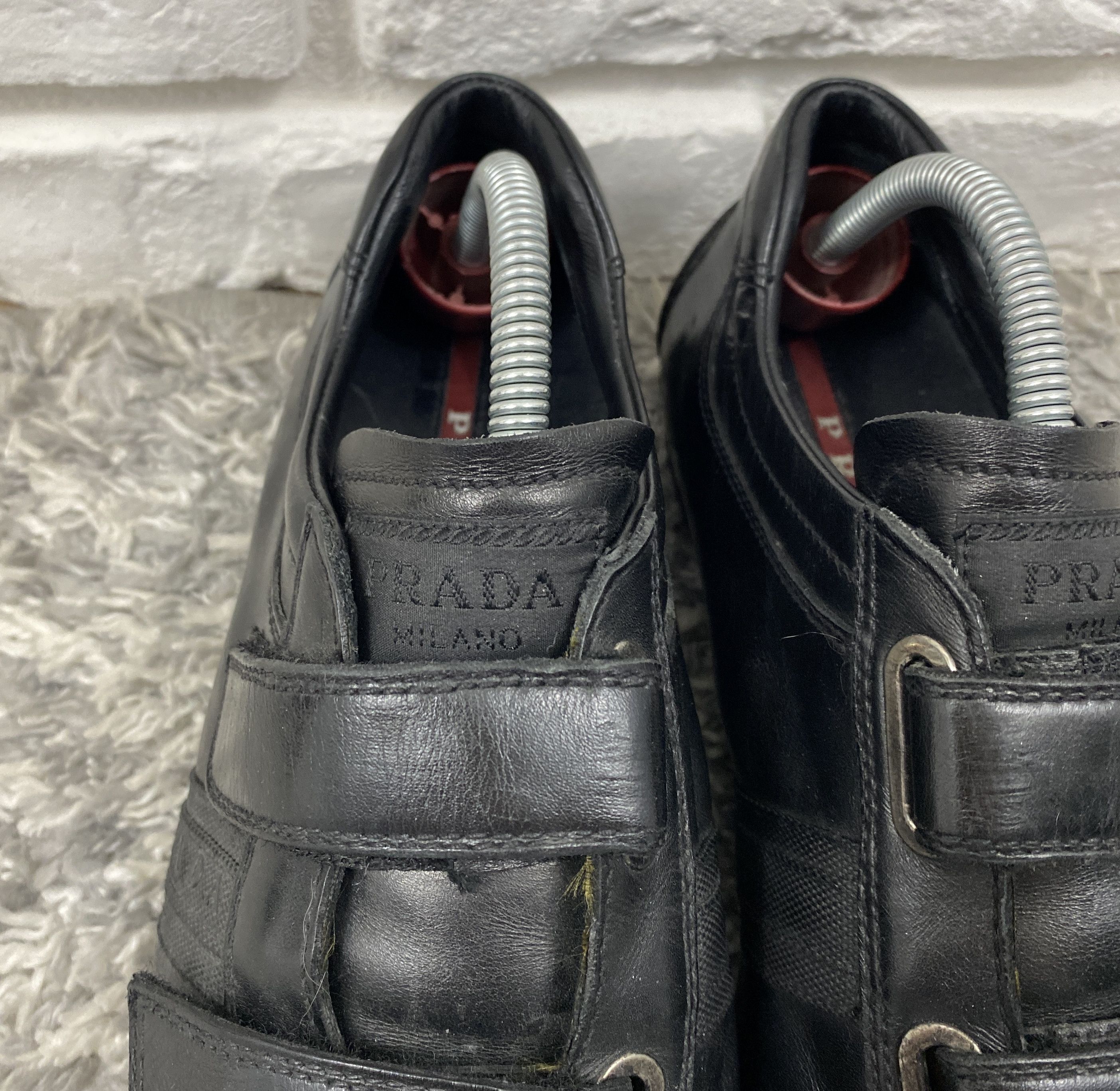 Leather Prada 2 Strap Leather Sneakers Shoes Black Size 6 US 7 UK 6 Size US 7 / EU 40 - 6 Thumbnail