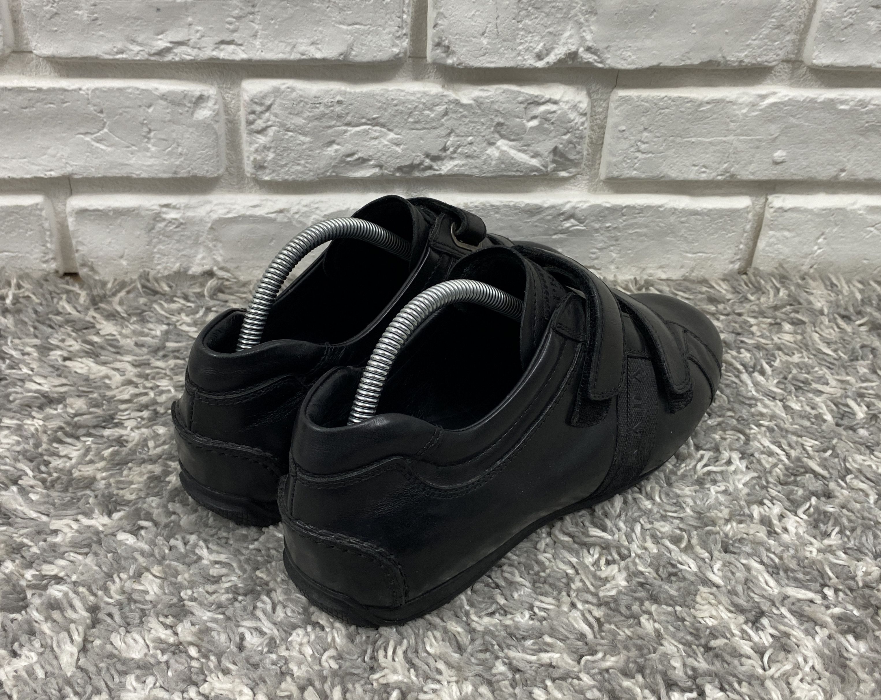 Leather Prada 2 Strap Leather Sneakers Shoes Black Size 6 US 7 UK 6 Size US 7 / EU 40 - 3 Thumbnail