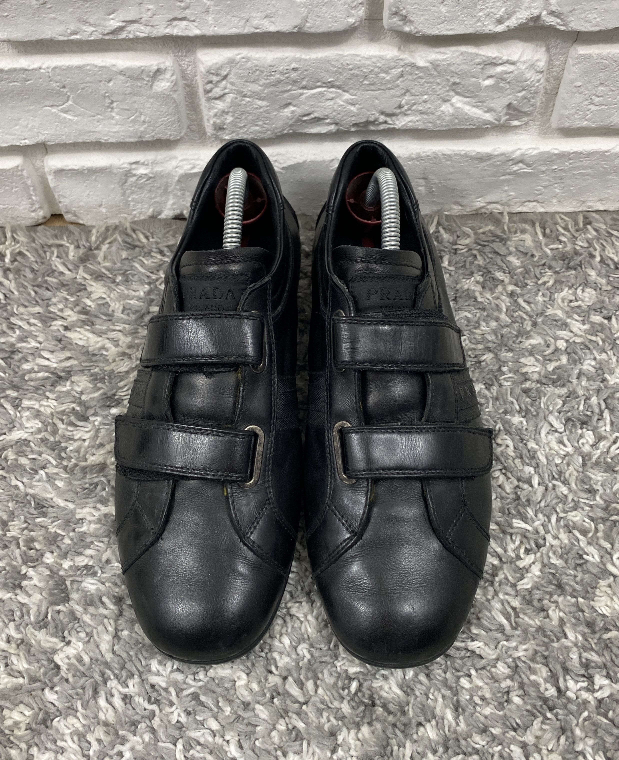 Leather Prada 2 Strap Leather Sneakers Shoes Black Size 6 US 7 UK 6 Size US 7 / EU 40 - 5 Thumbnail