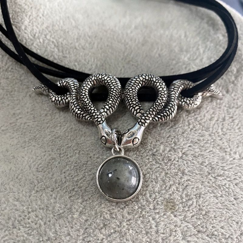 Jewelry Double Snake Pendant Necklace Size ONE SIZE - 1 Thumbnail