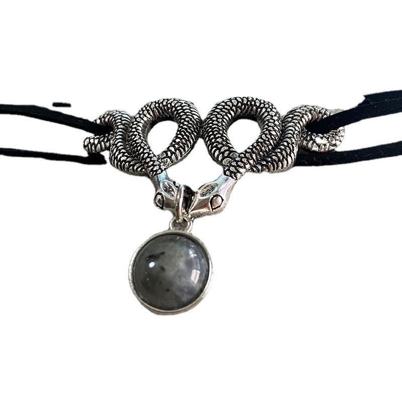 Jewelry Double Snake Pendant Necklace Size ONE SIZE - 5 Thumbnail