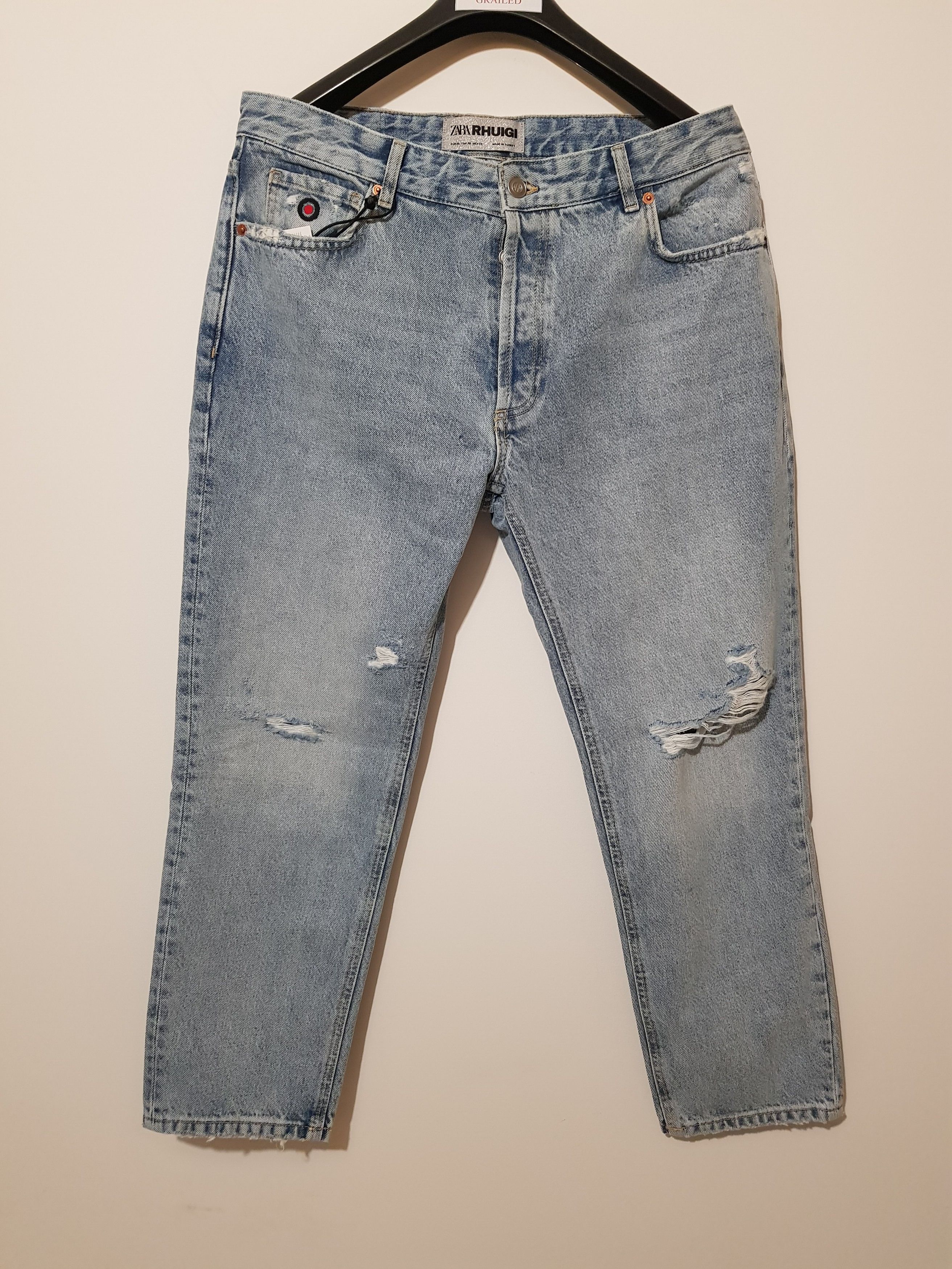 Pre-owned Rhude X Zara Vintage Straight Fit Denim Jeans  Rhuigi