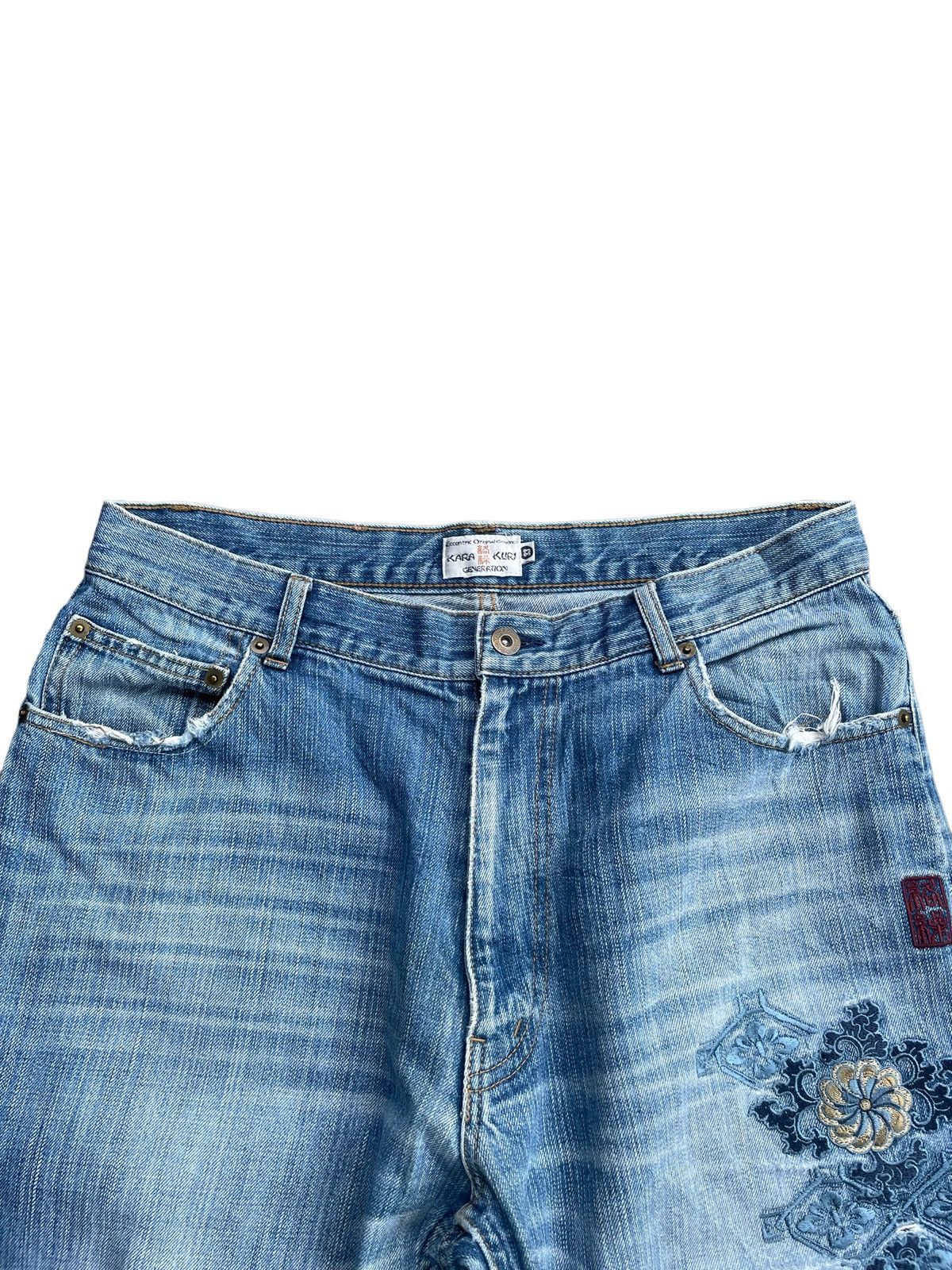 Japanese Brand Karakuri Emboiderey Distresed Denim Size US 34 / EU 50 - 6 Thumbnail