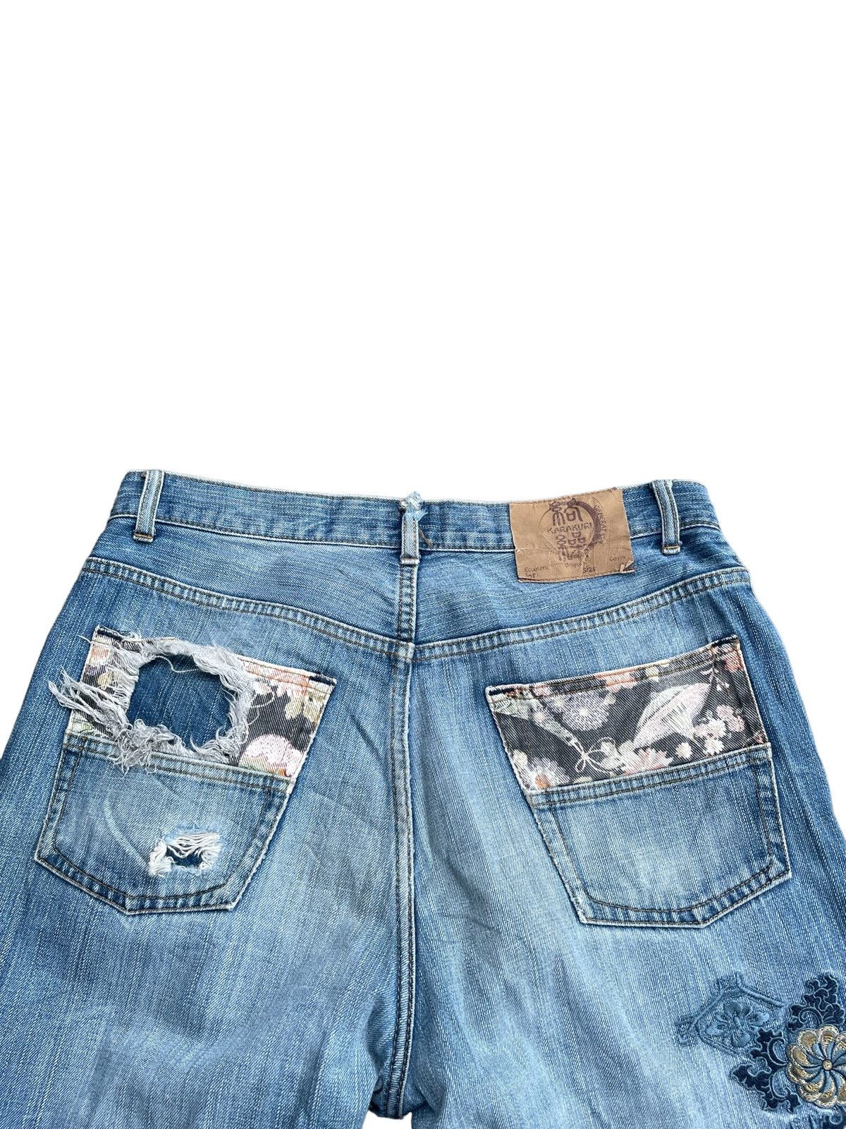 Japanese Brand Karakuri Emboiderey Distresed Denim Size US 34 / EU 50 - 12 Thumbnail