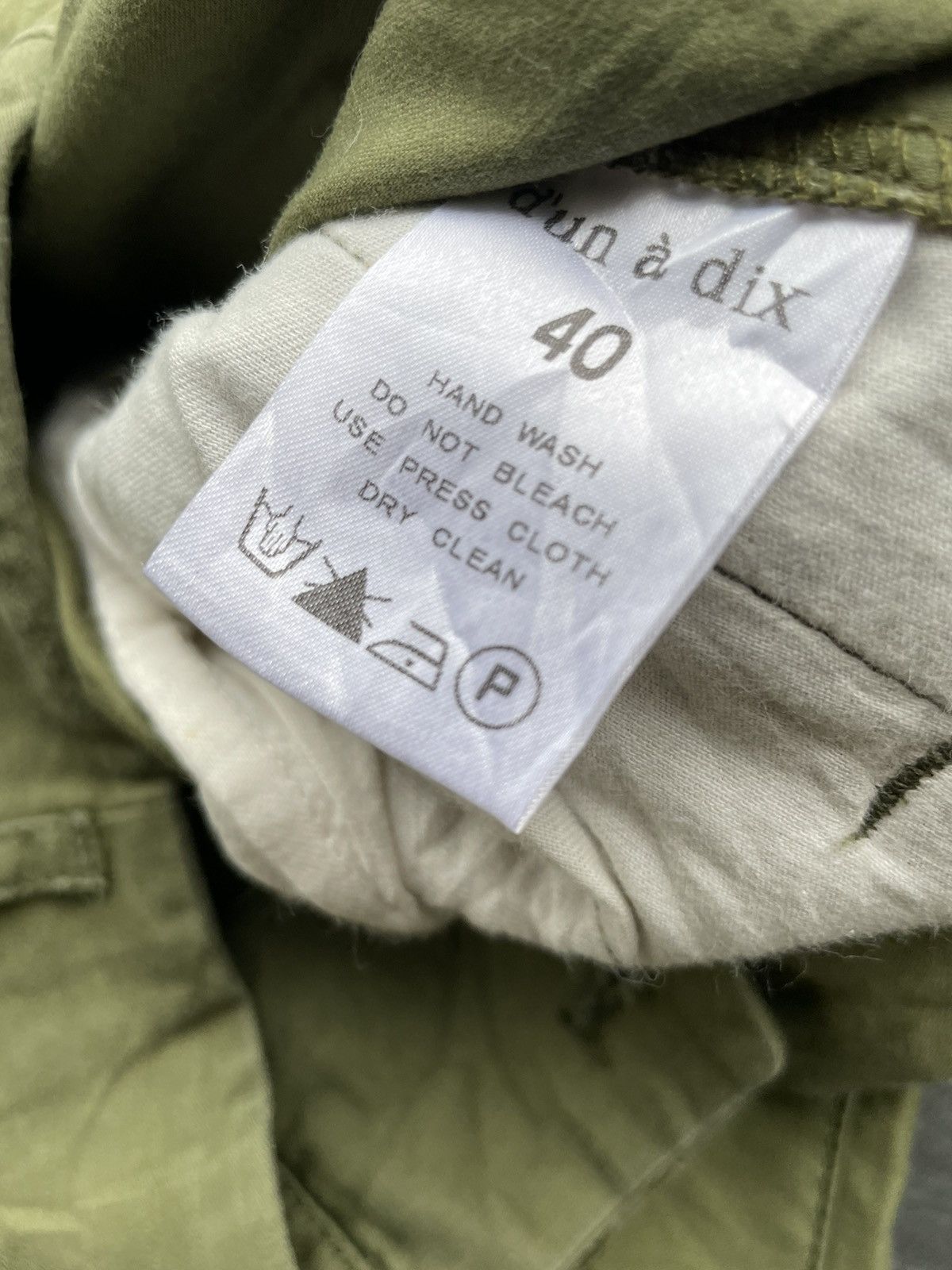 Japanese Brand Olive Green D’un a Dix Military Style Trouser Size US 30 / EU 46 - 11 Thumbnail