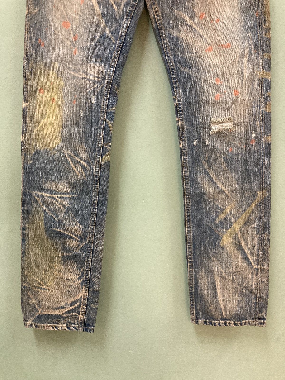 Hysteric Glamour SWAGGER - SLIM FIT DESTROYED DISTRESSED PAINTED JEANS Size US 31 - 9 Thumbnail