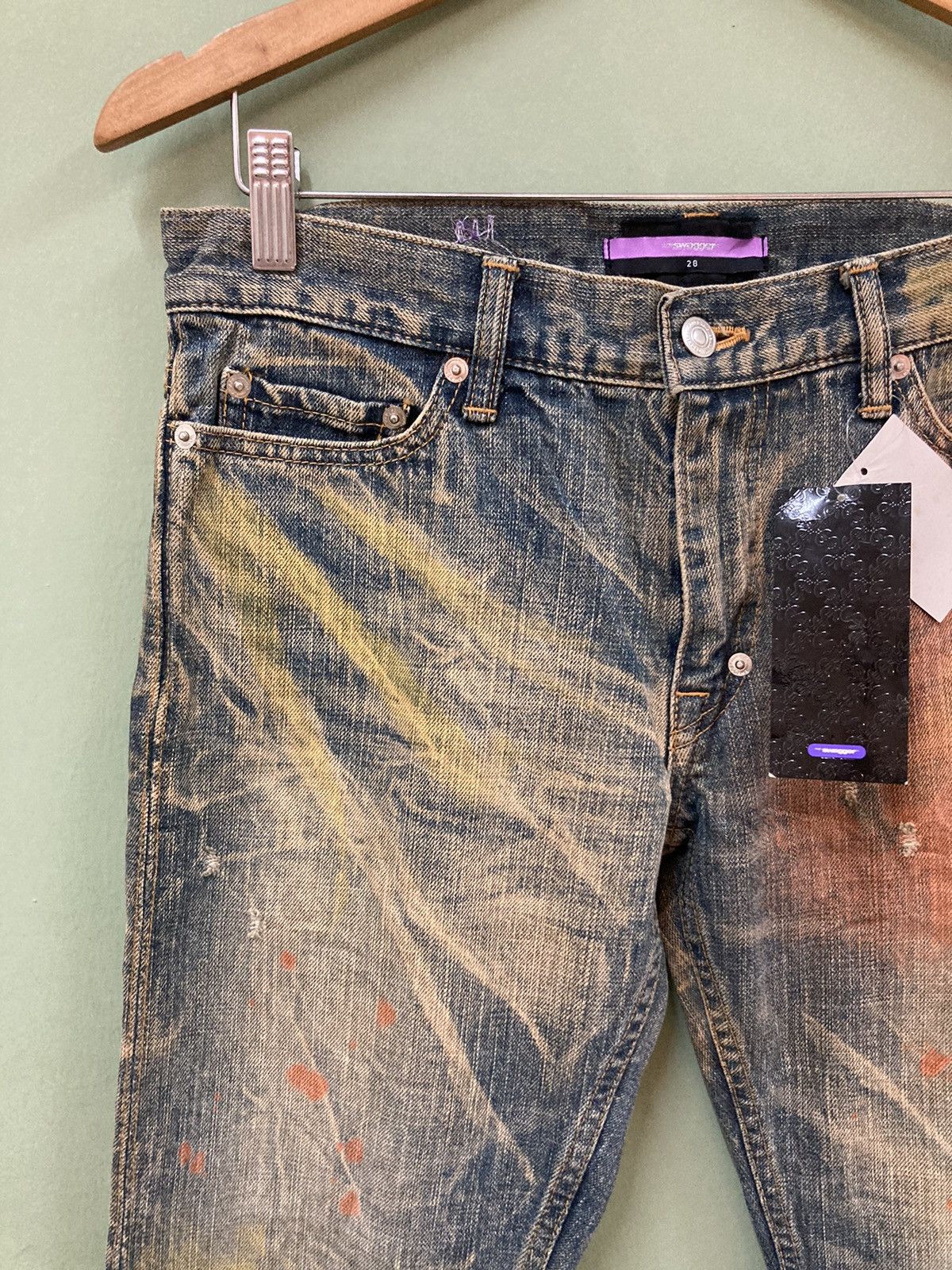 Hysteric Glamour SWAGGER - SLIM FIT DESTROYED DISTRESSED PAINTED JEANS Size US 31 - 10 Thumbnail