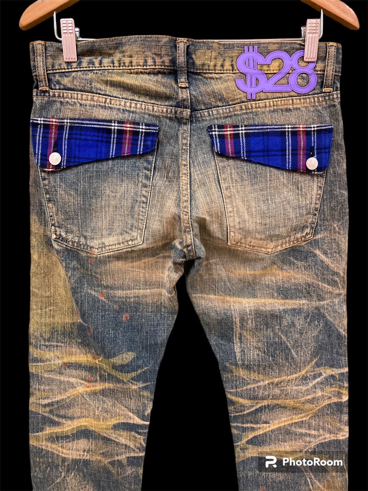 SWAGGER - SLIM FIT DESTROYED DISTRESSED PAINTED JEANS