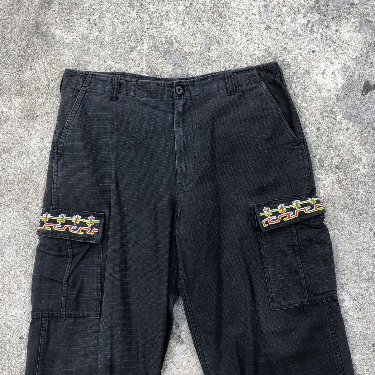Japanese Brand 🔥Rare🔥Arfican Taro Embroidered Rasta Tactical Cargo Pants Size US 34 / EU 50 - 2 Thumbnail