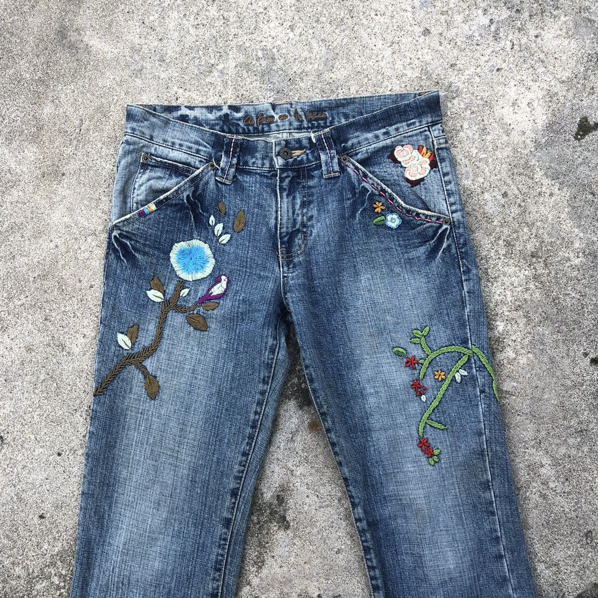 Japanese Brand 🔥Sick🔥🇯🇵As Know As Embroidered Sukajan Tiger Distress Jeans Size US 32 / EU 48 - 2 Thumbnail