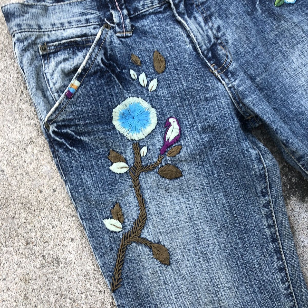 Japanese Brand 🔥Sick🔥🇯🇵As Know As Embroidered Sukajan Tiger Distress Jeans Size US 32 / EU 48 - 8 Thumbnail