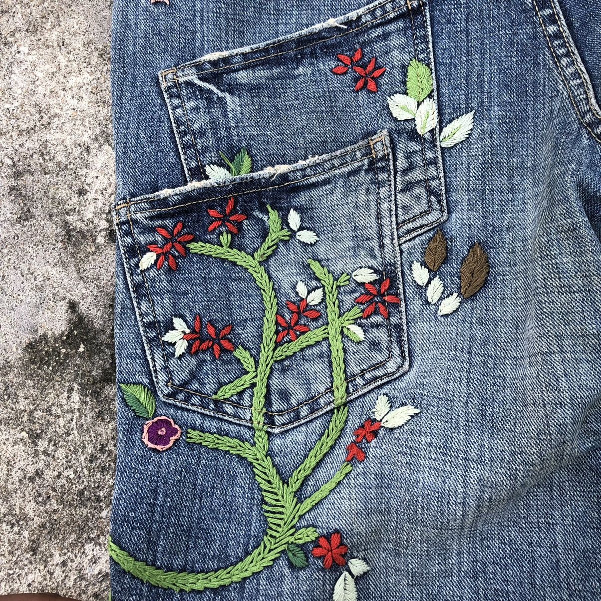 Japanese Brand 🔥Sick🔥🇯🇵As Know As Embroidered Sukajan Tiger Distress Jeans Size US 32 / EU 48 - 12 Thumbnail