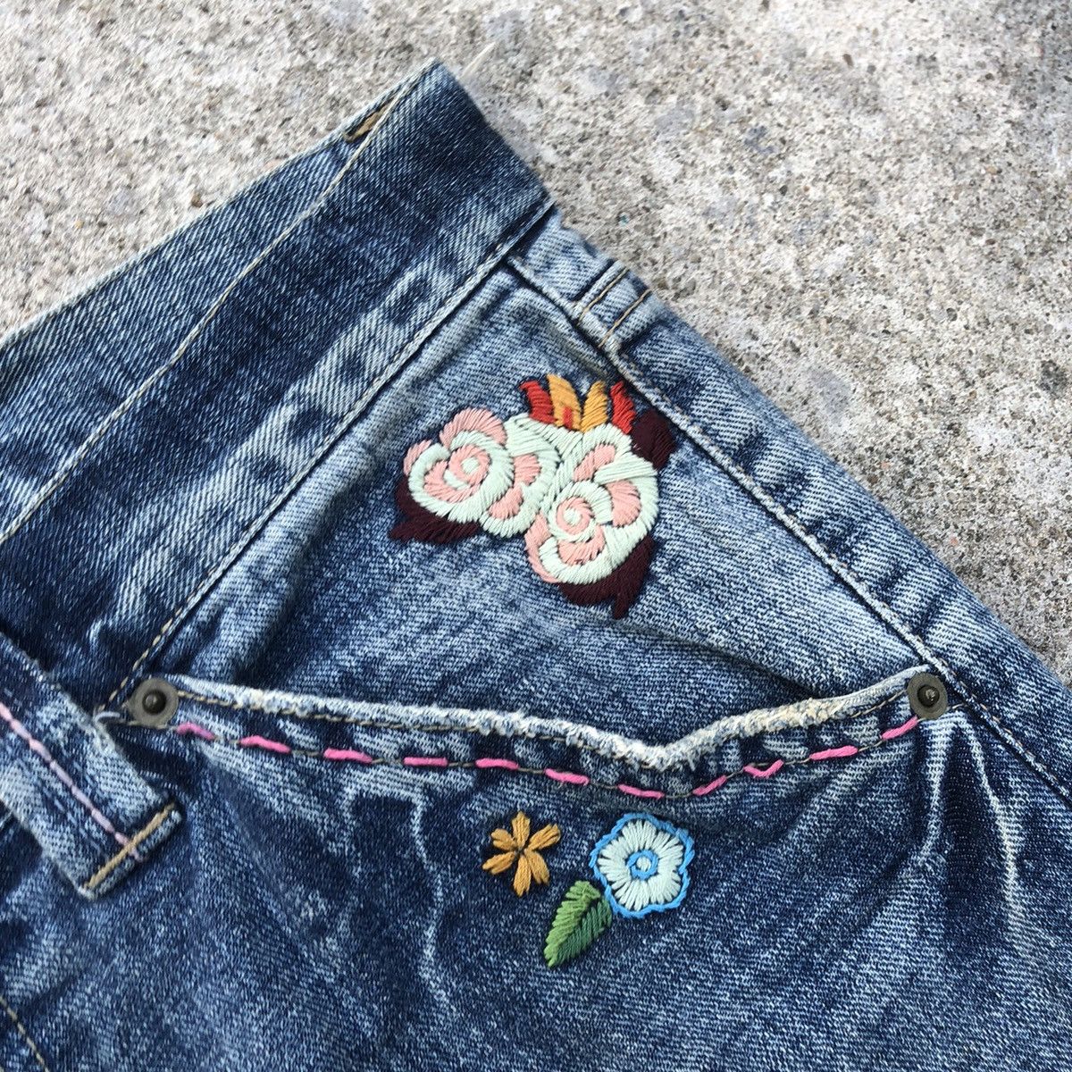 Japanese Brand 🔥Sick🔥🇯🇵As Know As Embroidered Sukajan Tiger Distress Jeans Size US 32 / EU 48 - 10 Thumbnail