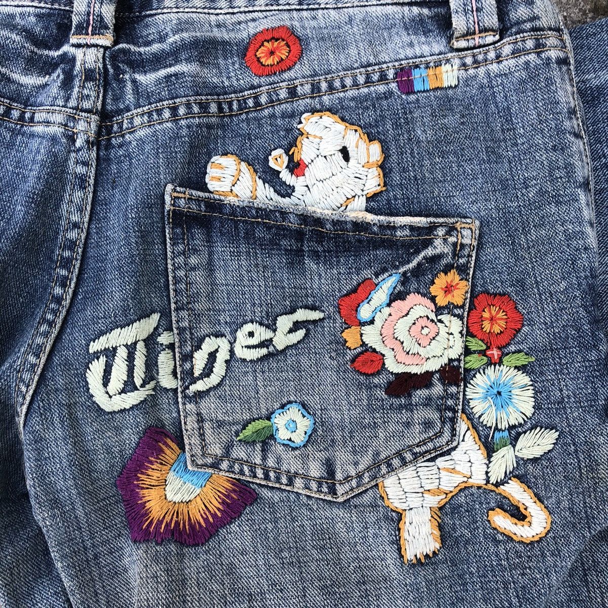 Japanese Brand 🔥Sick🔥🇯🇵As Know As Embroidered Sukajan Tiger Distress Jeans Size US 32 / EU 48 - 11 Thumbnail