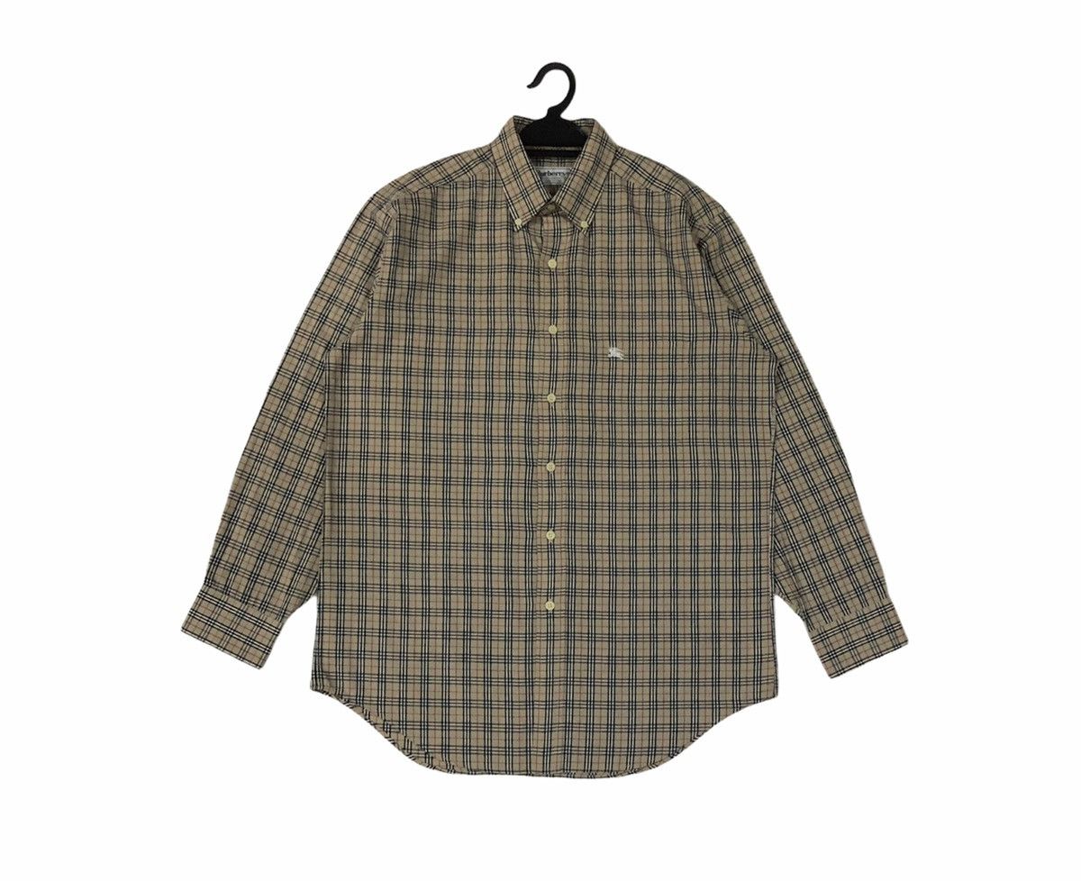 image of Vintage Burberrys Of London Novacheck Long Sleeves Shirt, Men's (Size Medium)