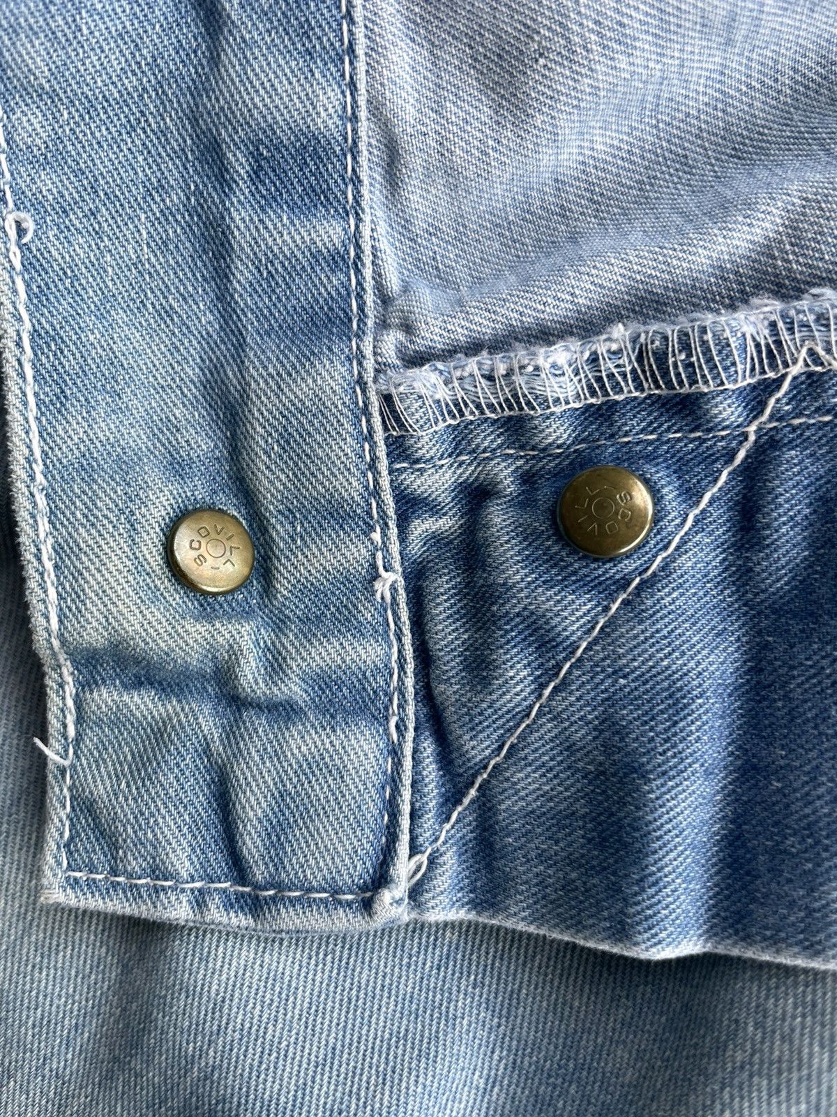 Japanese Brand Vintage Workwear Aging Faded Wash Denim Size US 32 / EU 48 - 14 Thumbnail
