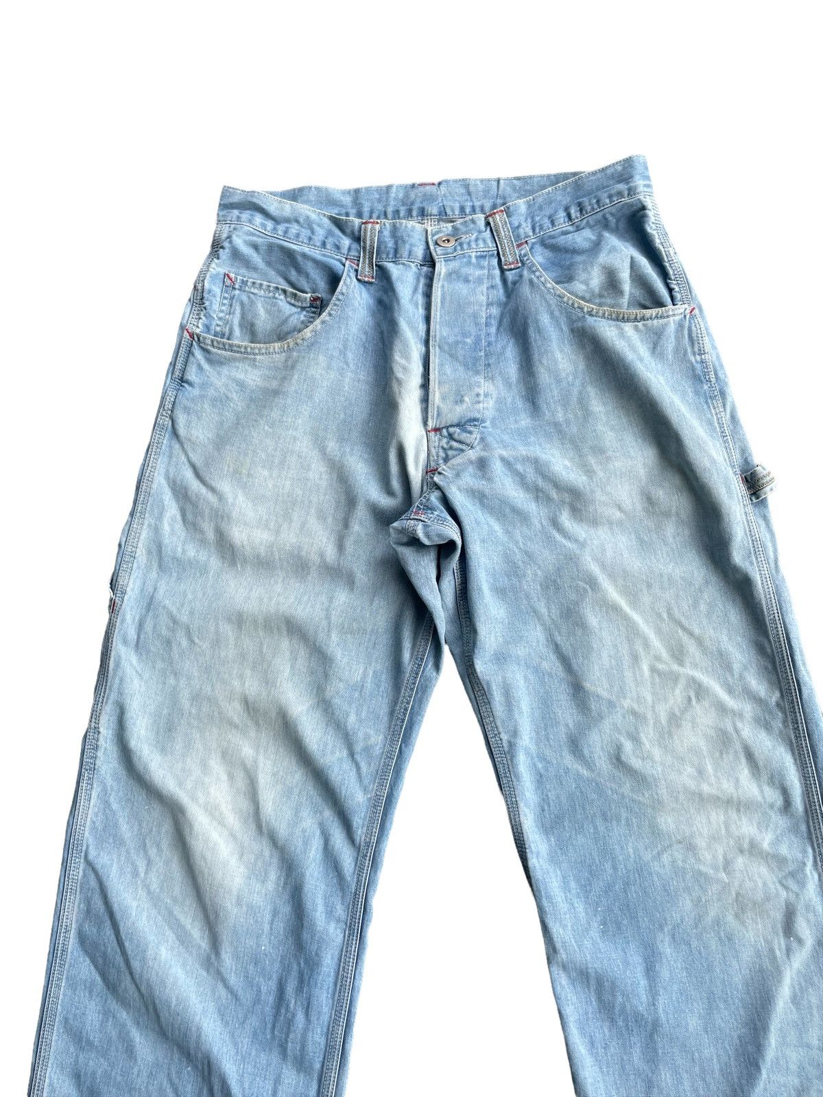 Japanese Brand Vintage Workwear Aging Faded Wash Denim Size US 32 / EU 48 - 4 Thumbnail