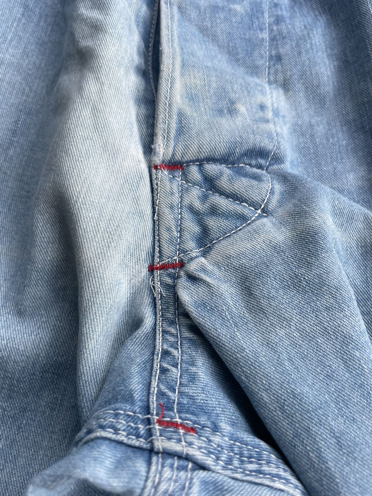 Japanese Brand Vintage Workwear Aging Faded Wash Denim Size US 32 / EU 48 - 17 Thumbnail