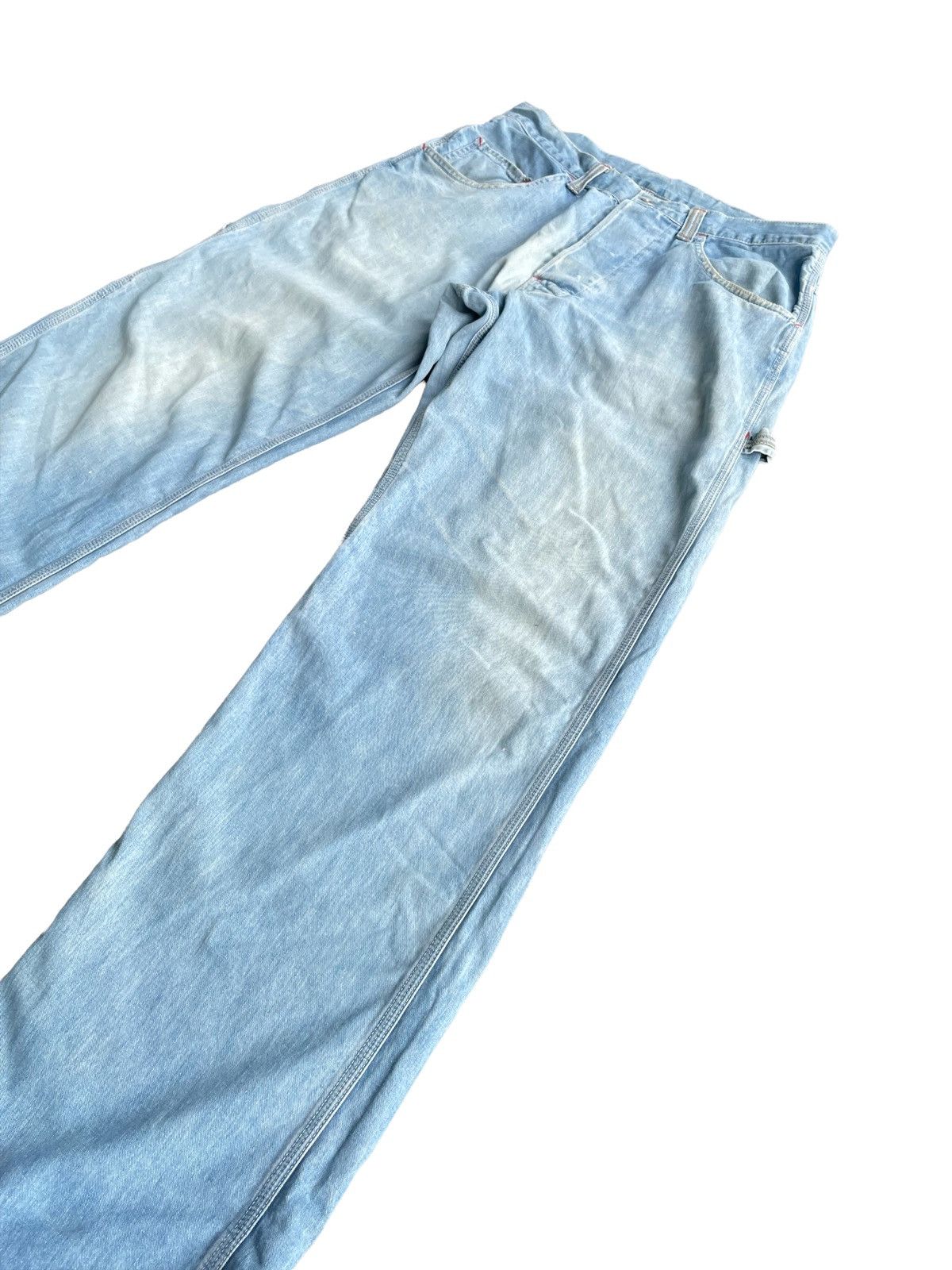 Japanese Brand Vintage Workwear Aging Faded Wash Denim Size US 32 / EU 48 - 3 Thumbnail