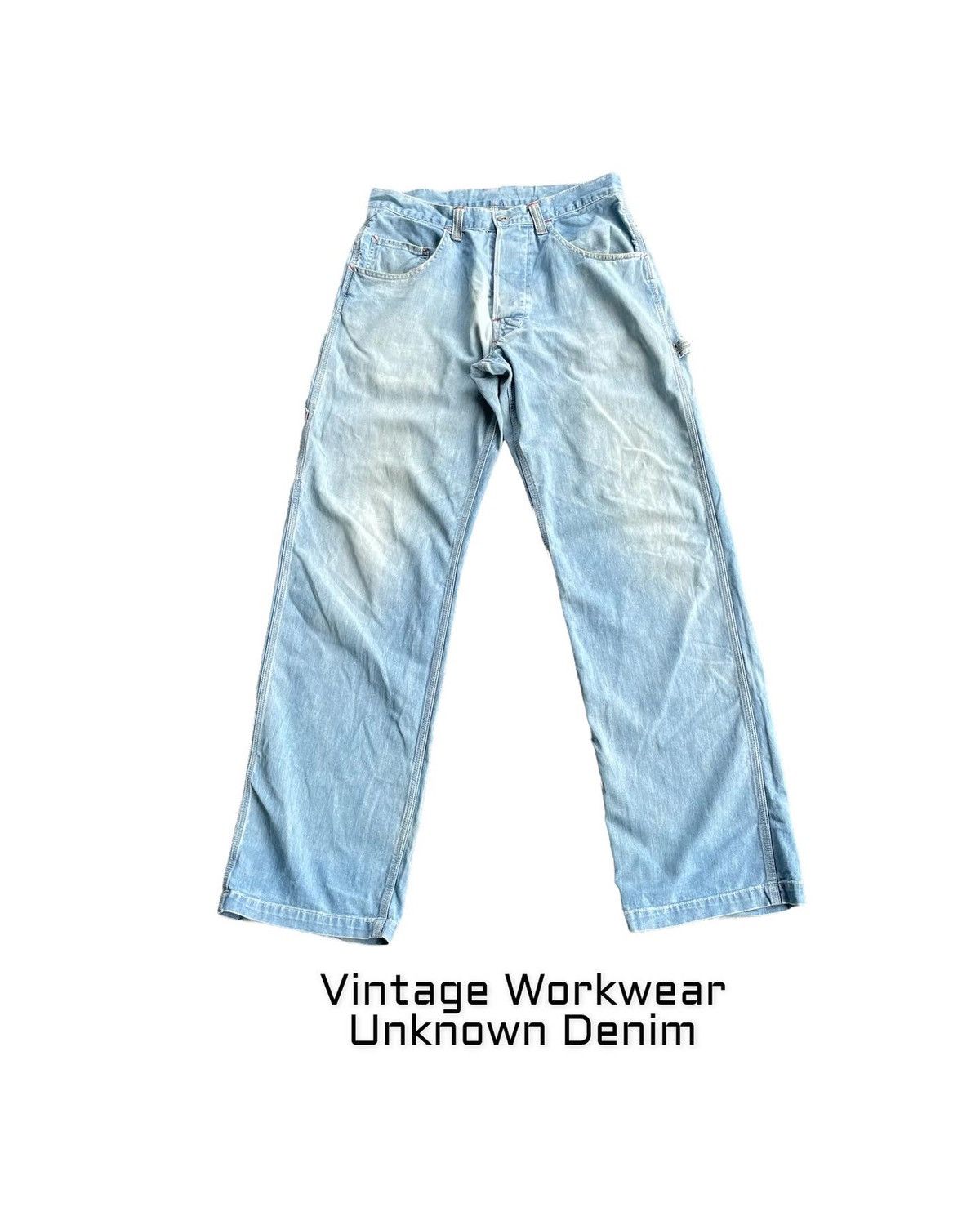 Japanese Brand Vintage Workwear Aging Faded Wash Denim Size US 32 / EU 48 - 1 Thumbnail