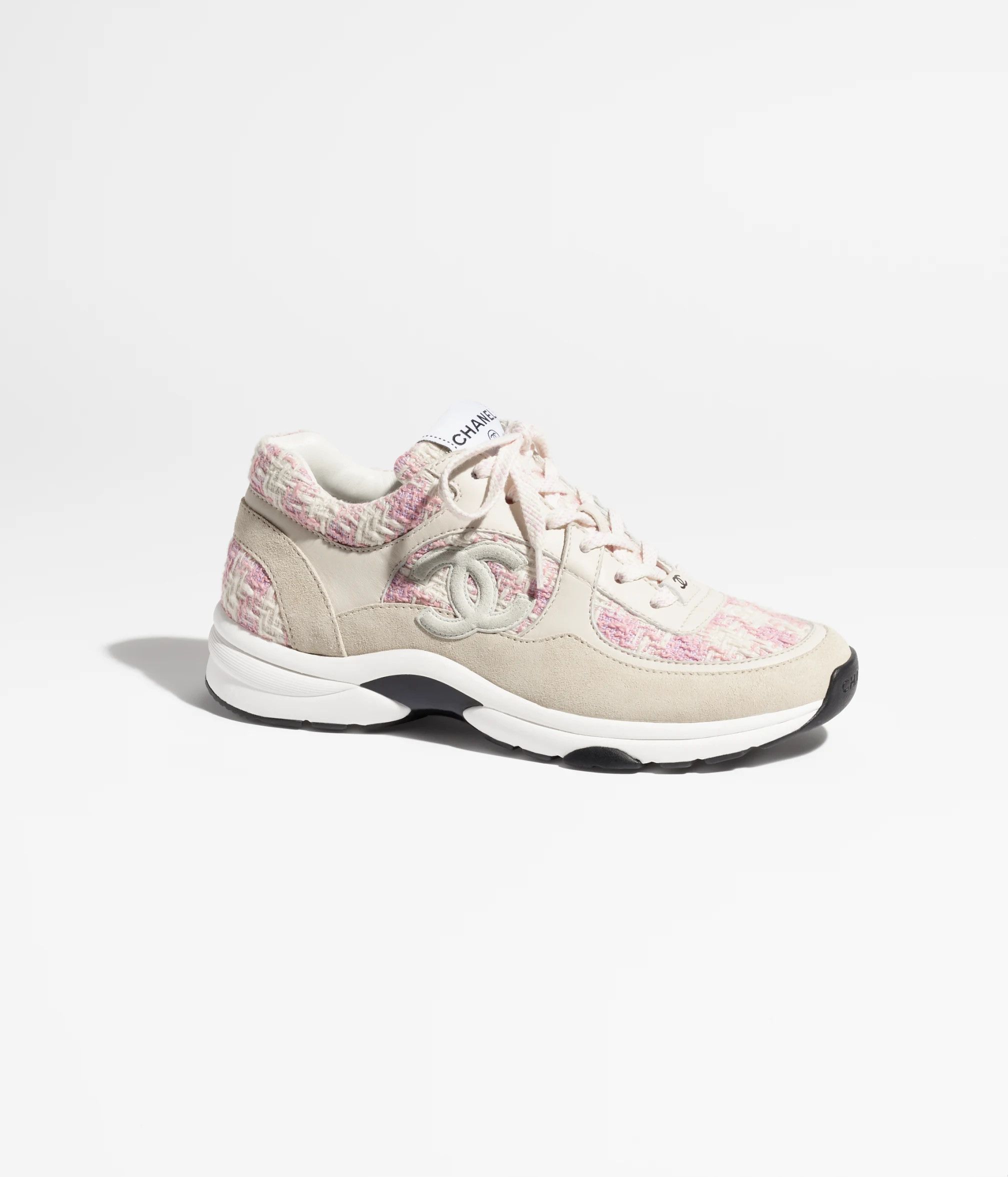 Chanel white and pink sneakers online