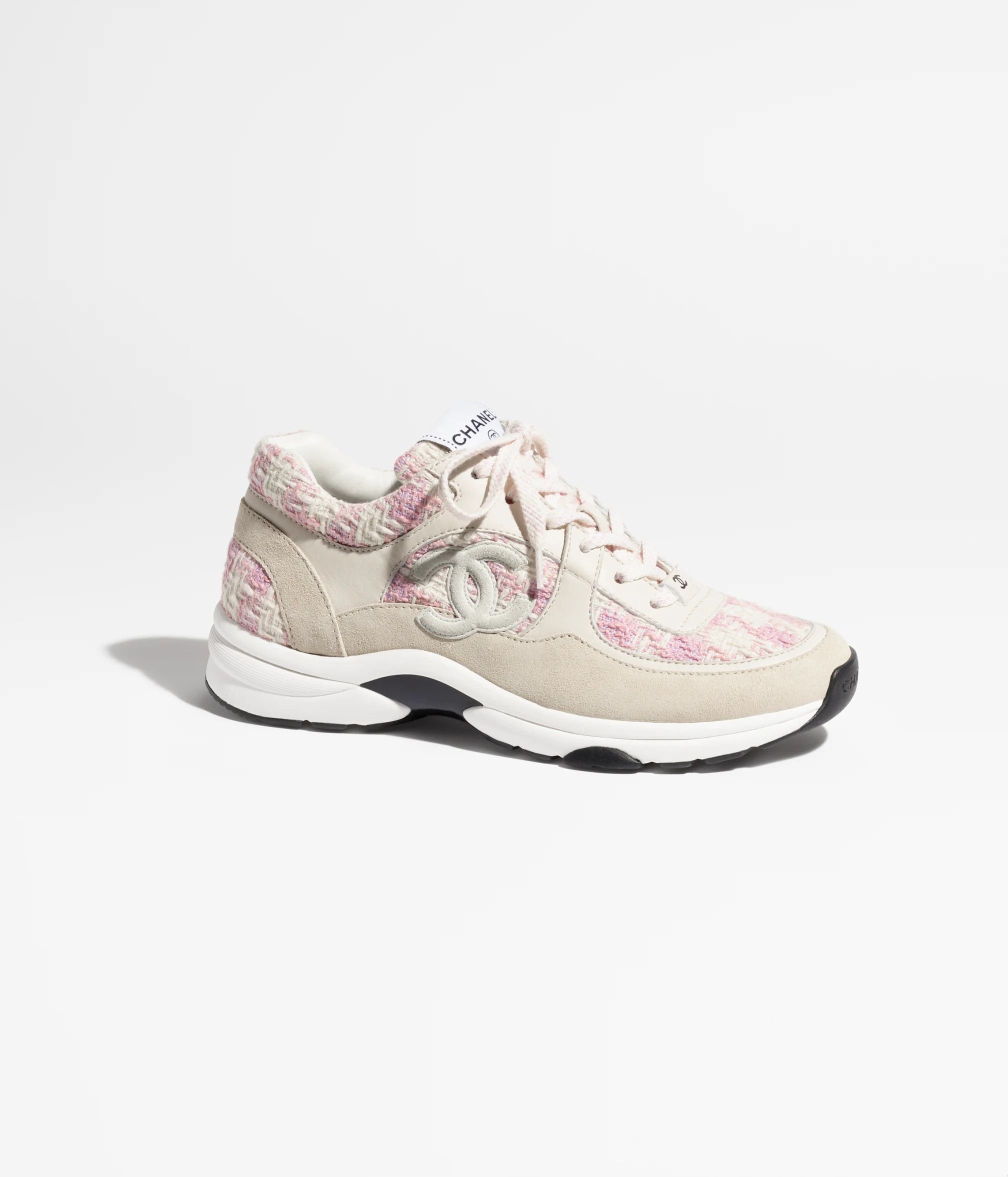 image of Chanel Shoes Sneakers Monogram G38299 Y56627 K6020 in Beige/Pink, Women's