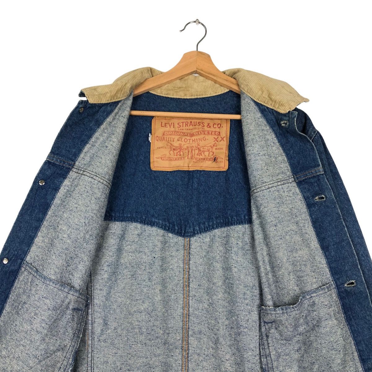 Levi's TRUE VINTAGE 90’s LONG JACKET DENIM LEVI’S MADE IN USA Size US L / EU 52-54 / 3 - 11 Thumbnail