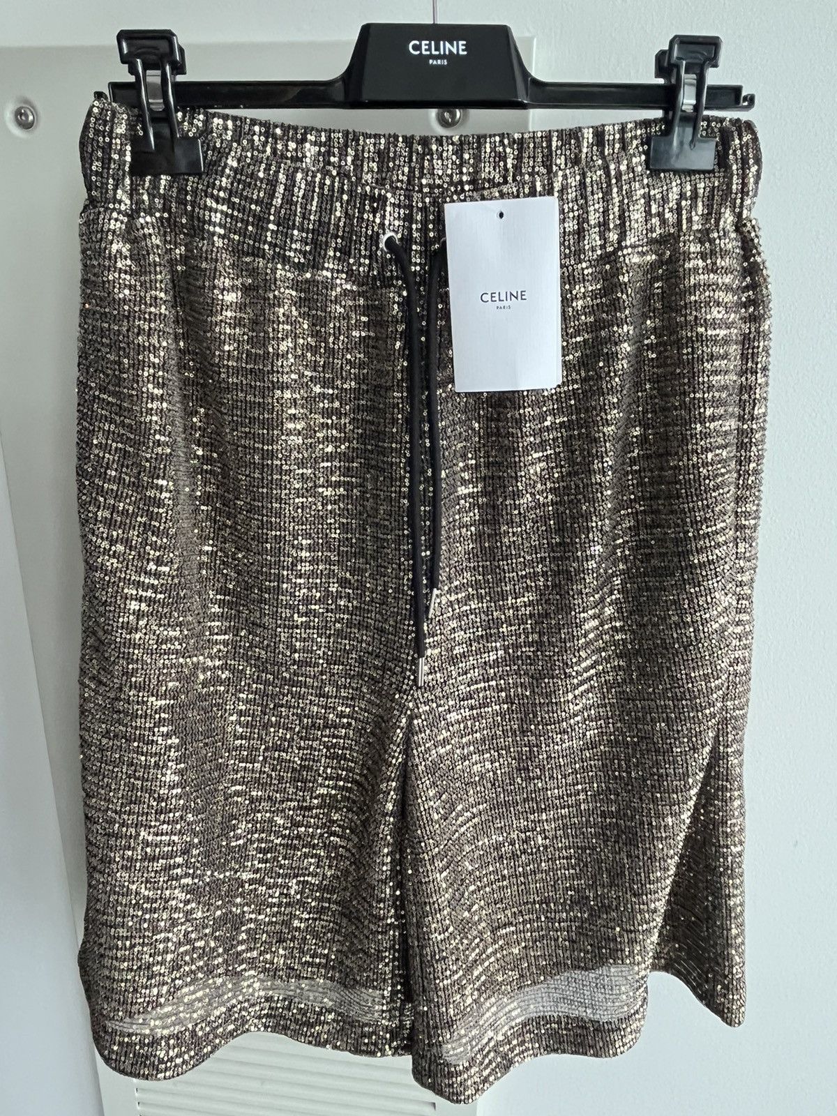 Celine × Hedi Slimane Brand New Celine Super Runway LimitedEdition Glitter Shorts Size US 34 / EU 50 - 25 Thumbnail