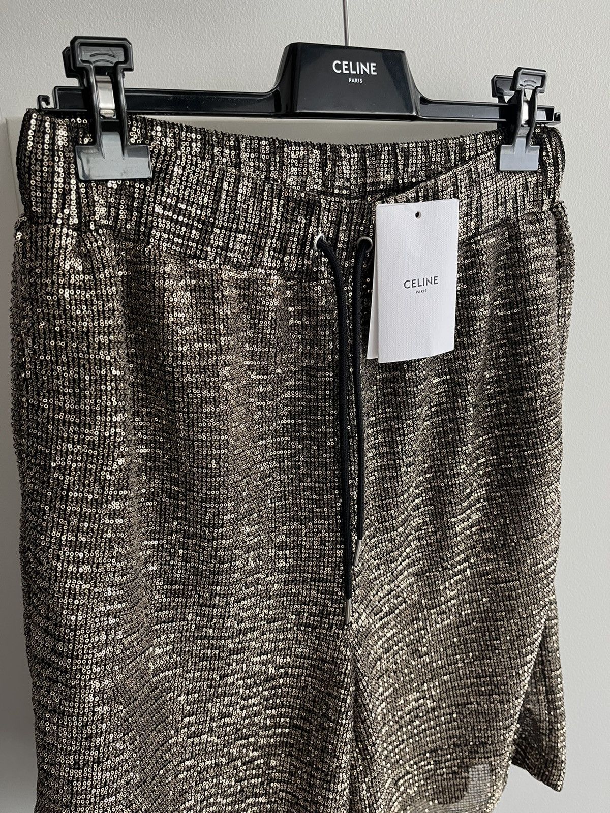 Celine × Hedi Slimane Brand New Celine Super Runway LimitedEdition Glitter Shorts Size US 34 / EU 50 - 4 Thumbnail