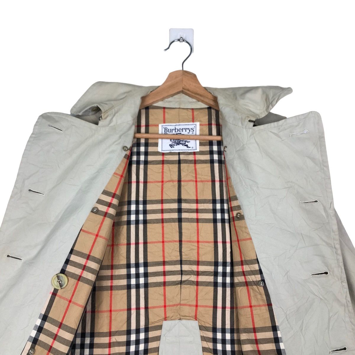 Burberry VINTAGE BURBERRYS LONG JACKET BONDAGE NOVA CHECK LINING Size US M / EU 48-50 / 2 - 11 Thumbnail