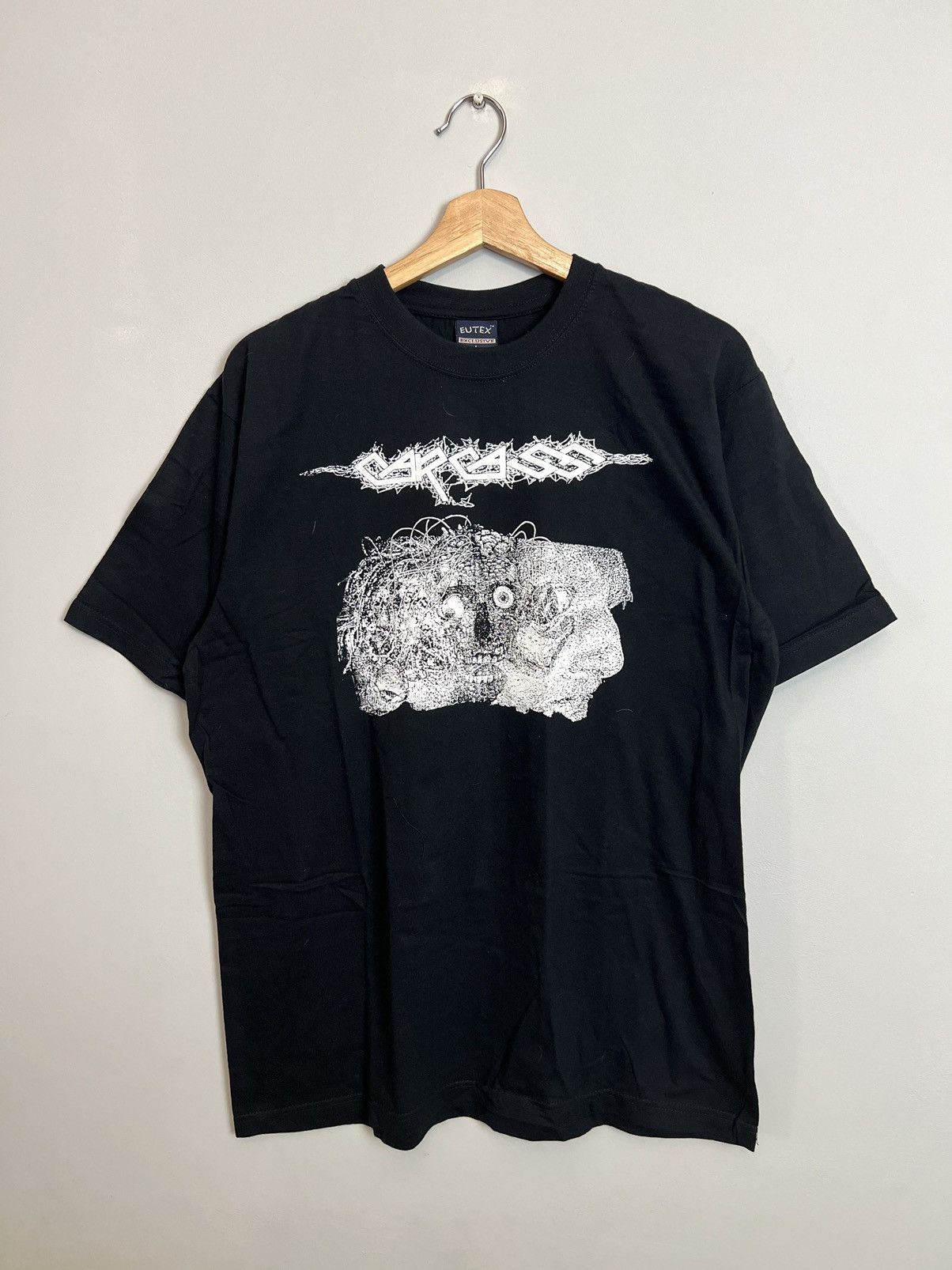 image of Rare Vintage 90's Carcass Death Brutal Metal Band Tee in Black, Men's (Size Medium)