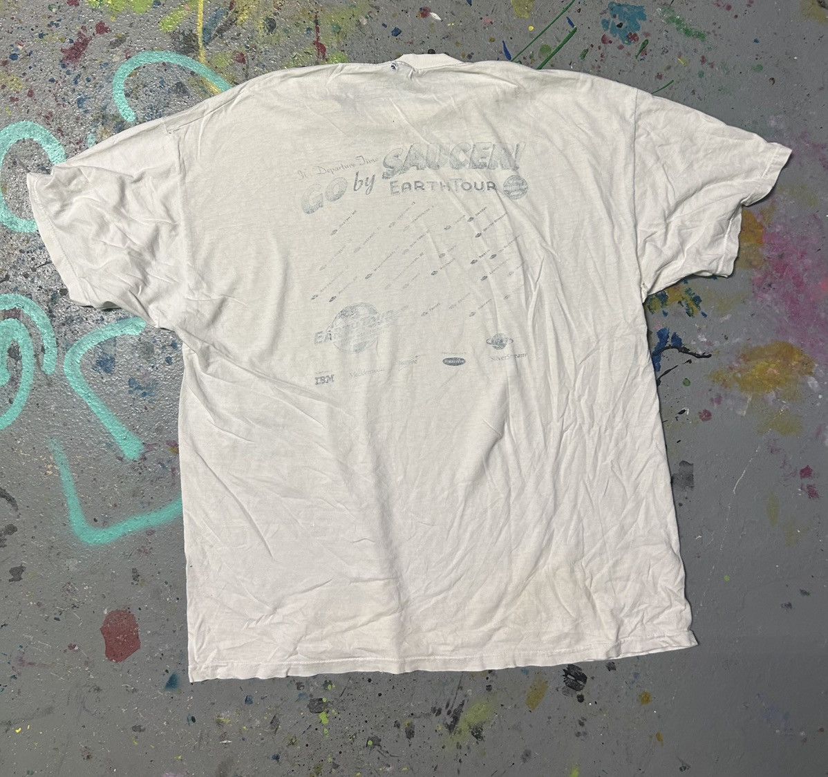 Vintage Tech T-shirt 90s earth tour Size US XL / EU 56 / 4 - 4 Thumbnail