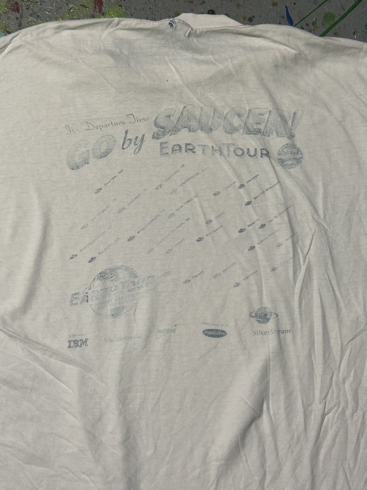 Vintage Tech T-shirt 90s earth tour Size US XL / EU 56 / 4 - 3 Thumbnail