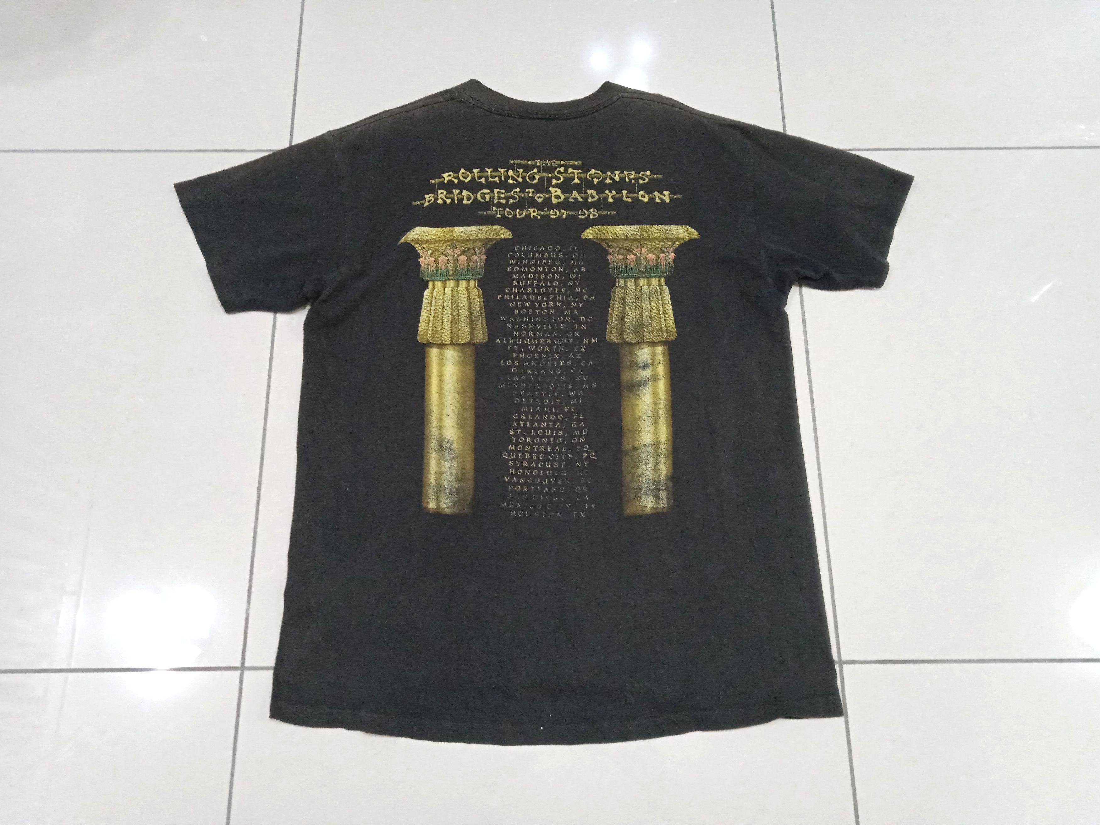 Vintage Vintage 90s Rolling Stones Bridges to Babylon T-Shirt Size US L / EU 52-54 / 3 - 2 Thumbnail