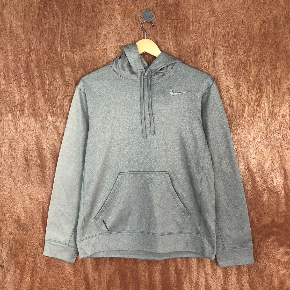 Nike Therma Fit Grey Small Logo Hoodies #1970