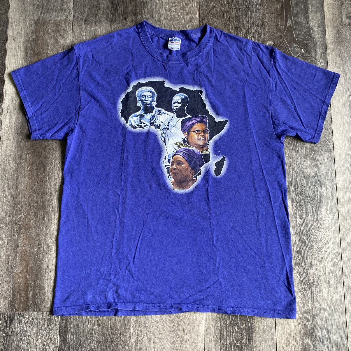 Rap Tees × Vintage Vintage 00s Women of Africa Graphic Logo Doubke Side Rap Tee Size US L / EU 52-54 / 3 - 1 Thumbnail