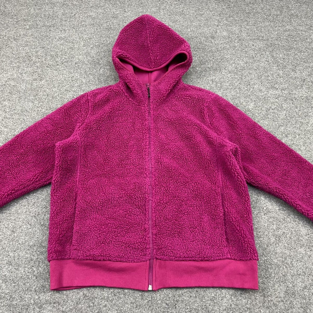 Japanese Brand × Uniqlo × Vintage Uniqlo Pink Hoodie Fleece Sherpa Jacket Size US L / EU 52-54 / 3 - 3 Thumbnail