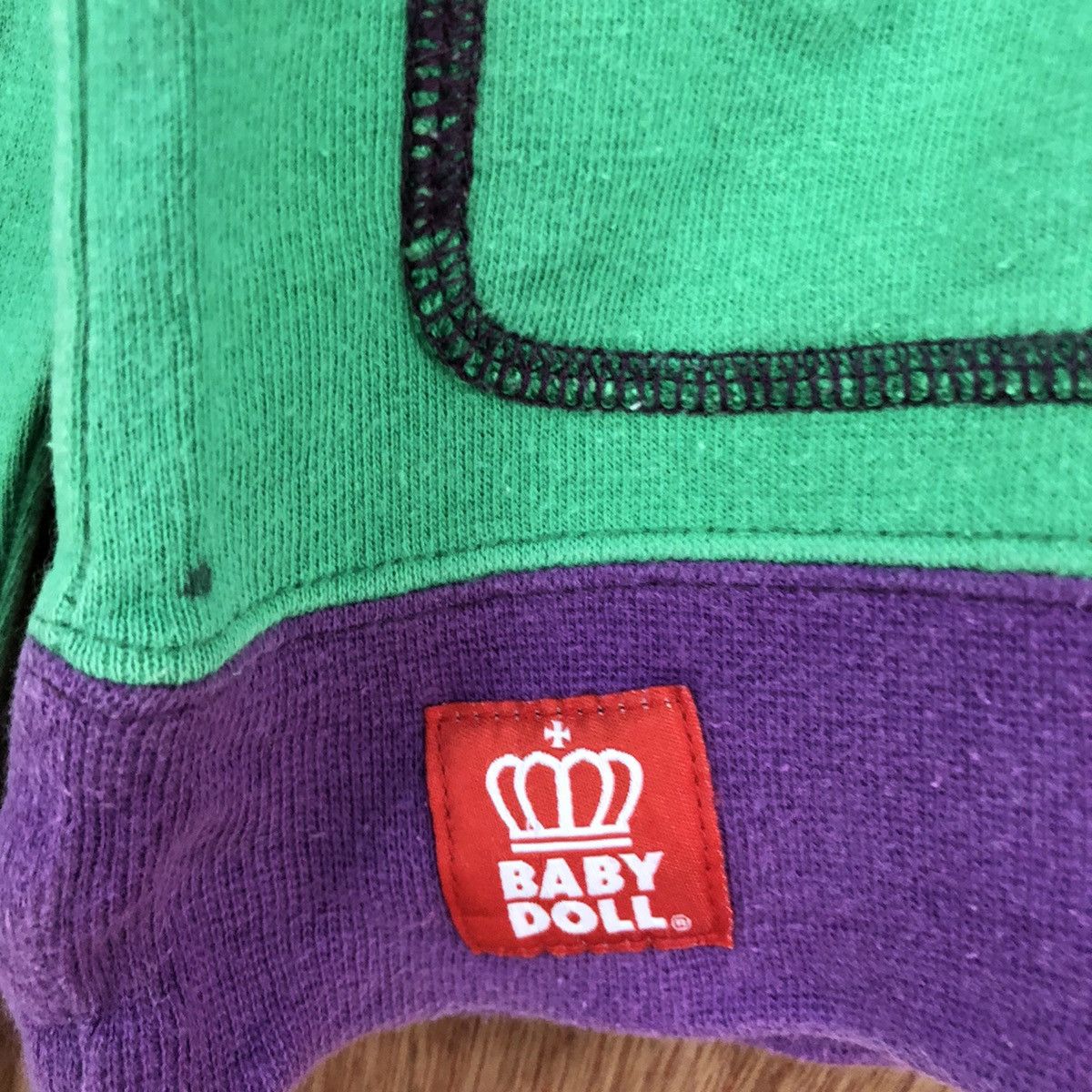 Japanese Brand DL Baby Doll Green Big Logo Hoodies #1981 Size S / US 4 / IT 40 - 11 Thumbnail