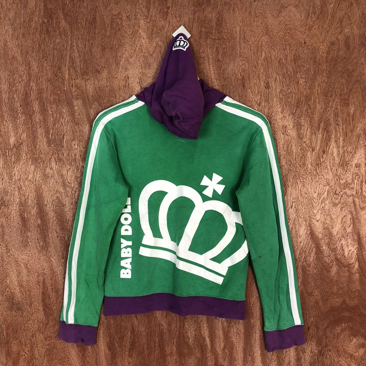 Japanese Brand DL Baby Doll Green Big Logo Hoodies #1981 Size S / US 4 / IT 40 - 17 Thumbnail