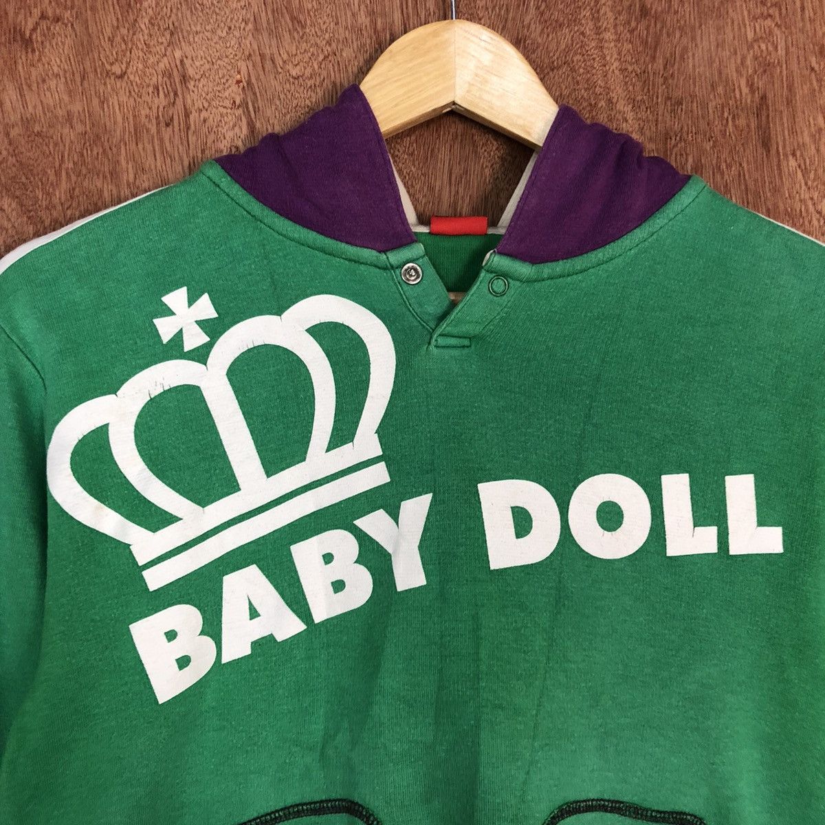 Japanese Brand DL Baby Doll Green Big Logo Hoodies #1981 Size S / US 4 / IT 40 - 10 Thumbnail